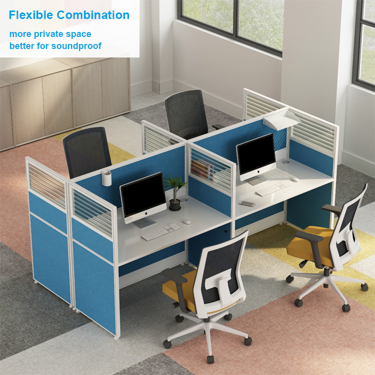 Commercial System Desk Aluminum Frame Office Workstation Modern Cubicle Partition