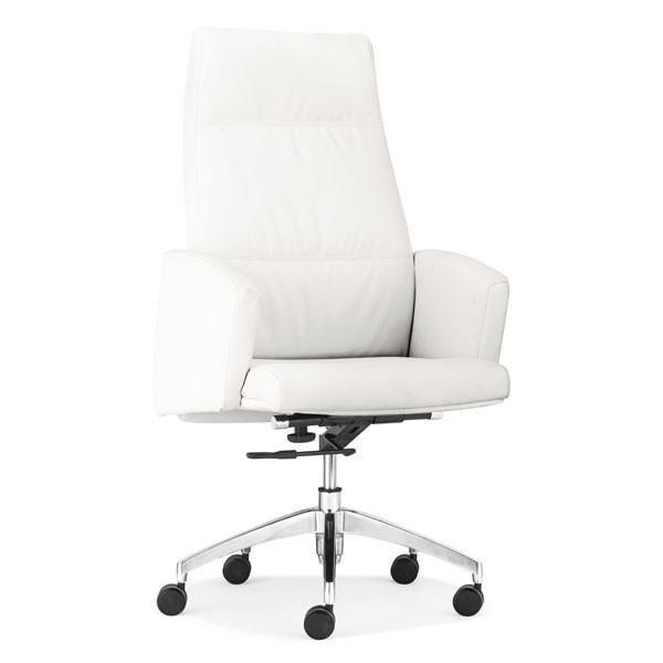 Executive Chair with Arms and Headrest - White/Black