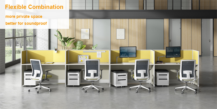 Factory Direct Sale Fabric Partition Cubicle Modern 4 Person Office Workstation