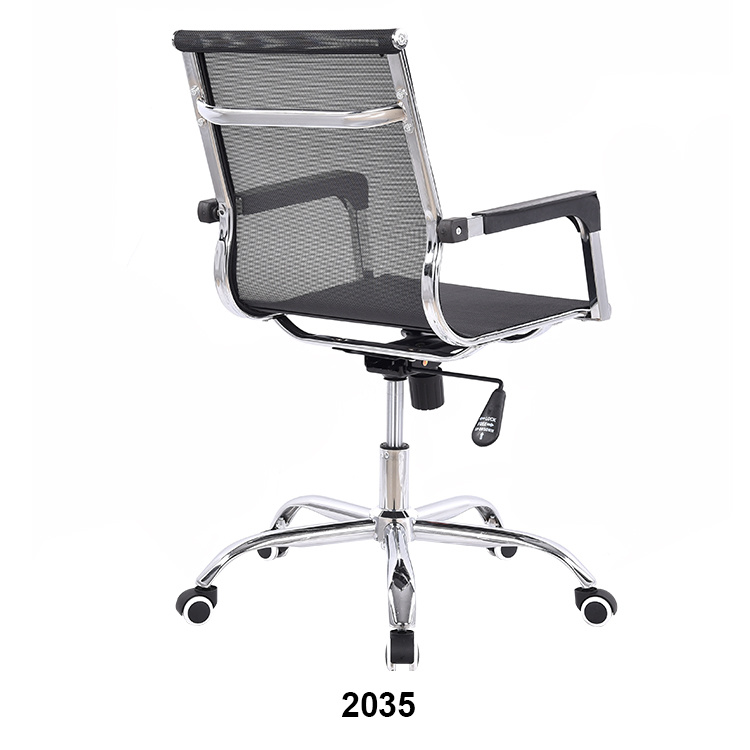 MID-Back Black Mesh Executive Office Chair with Chrome Arms and Tilt Adjustment