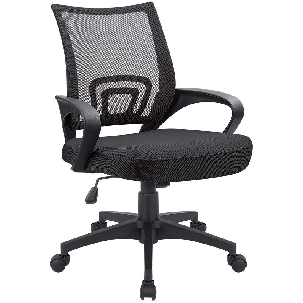 MID Back Mesh Office Chair Swivel Black Mesh Ergonomic Study Chair