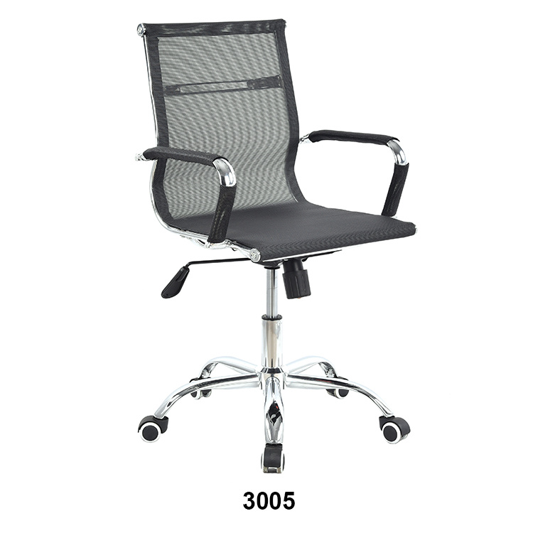 Black Mesh Executive Office Chair with Chrome Arms