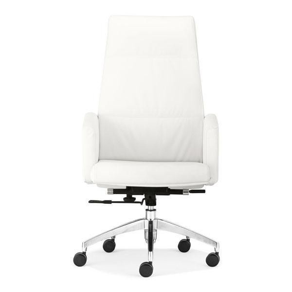 Executive Chair with Arms and Headrest - White/Black