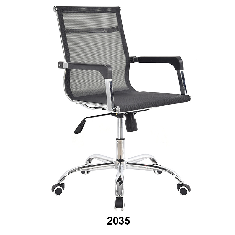 MID-Back Black Mesh Executive Office Chair with Chrome Arms and Tilt Adjustment