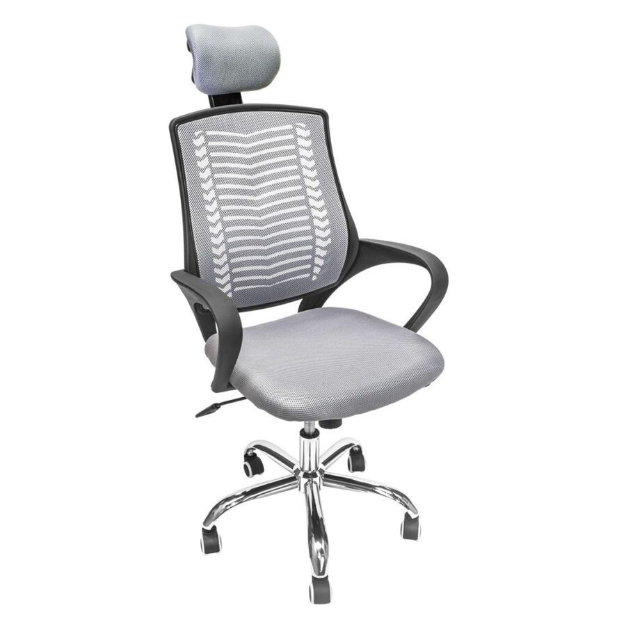 Operator Chair with Adjustable Lumbar Support Headrest Black Frame Seat