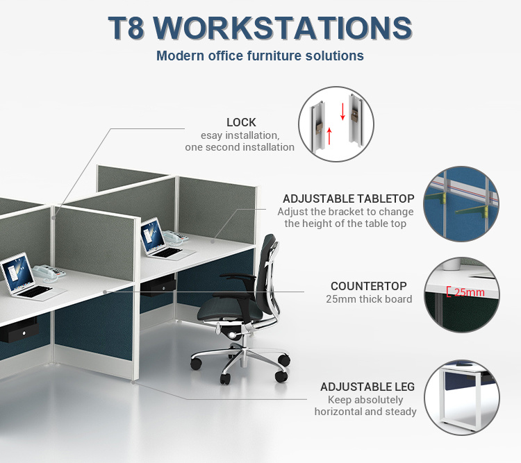 Commercial Office Workstation 10 People Desk Partition Modern Call Centre Office Cubicles