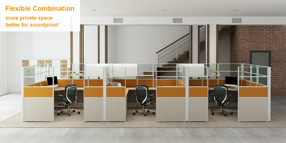 Custom Partition L Shaped Workstation Modular Office Furniture Soundproof Office Cubicles