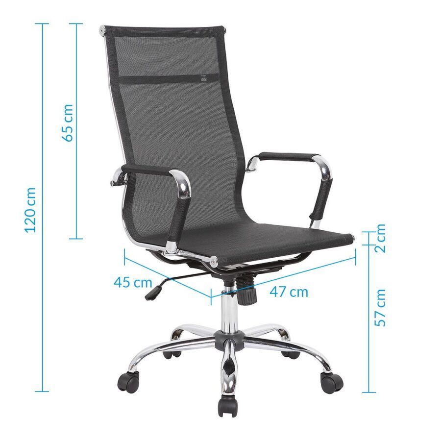 Executive High Back Office Chair Black Mesh Swivel Chair