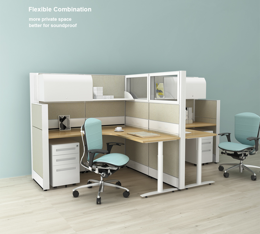 Factory Price Modern MFC Workstation Table L Shaped Cubicle Office Partition
