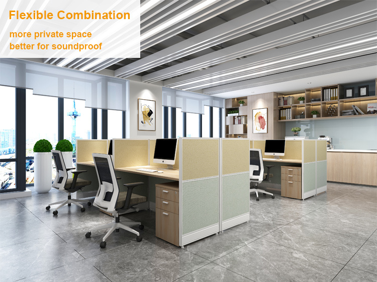 Factory Wholesale Cubicle Workstation Modular 4 Person Desk Modern Office Partitions