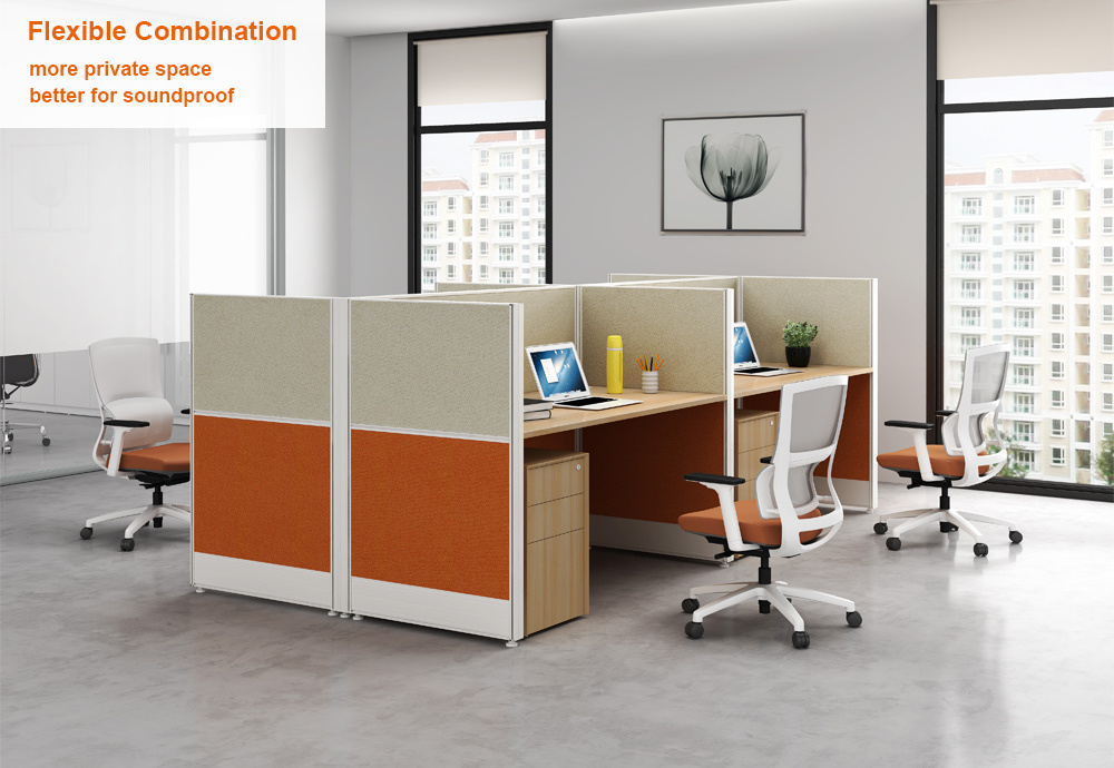 High Quality Call Center Partition Commercial Office Desk 4 Seater Cubicle