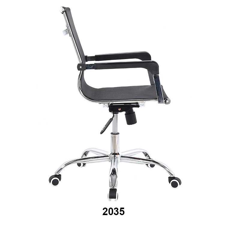 MID-Back Black Mesh Executive Office Chair with Chrome Arms and Tilt Adjustment