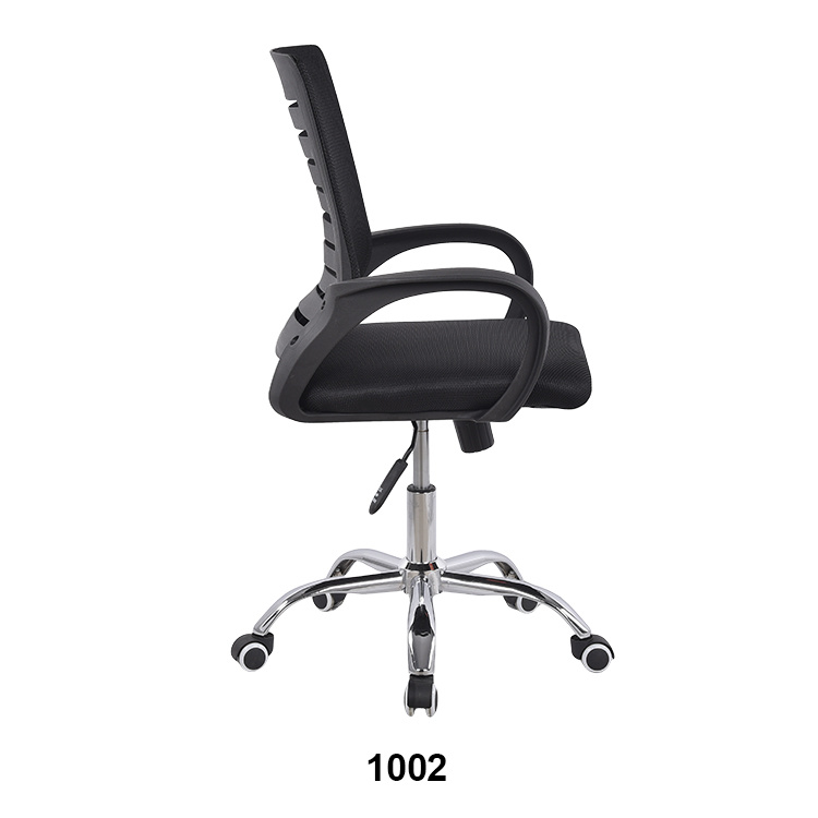 MID Back Mesh Black Fixed Armrest Chair Medium Back Chair