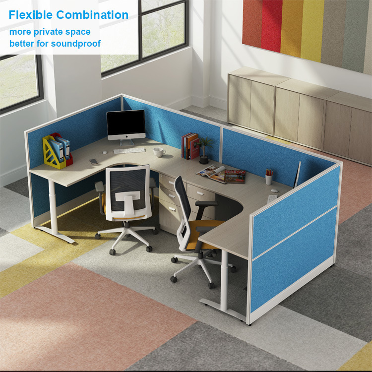 Modern Factory Wholesale Office Furniture U Shaped Desk Colorful Partition Workstation