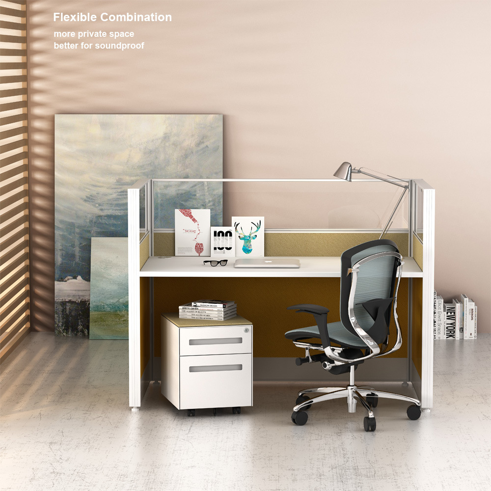 Wholesale Desk Furniture Aluminium Profile Panel Workstation Glass Partition