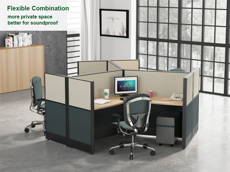 Wholesale Triangle Office Furniture 120 Degree Desk 3 Person Shared Cubicle Partition