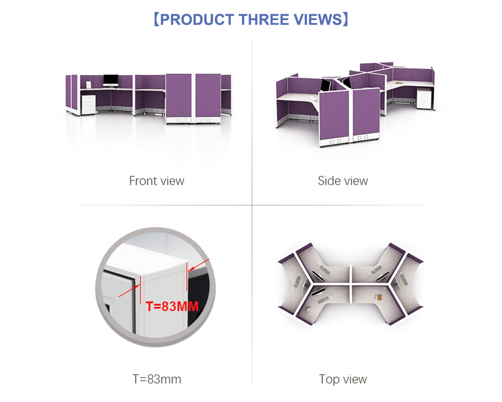American Aluminium Office Furniture Desk Modular Partition Cubicle Workstation