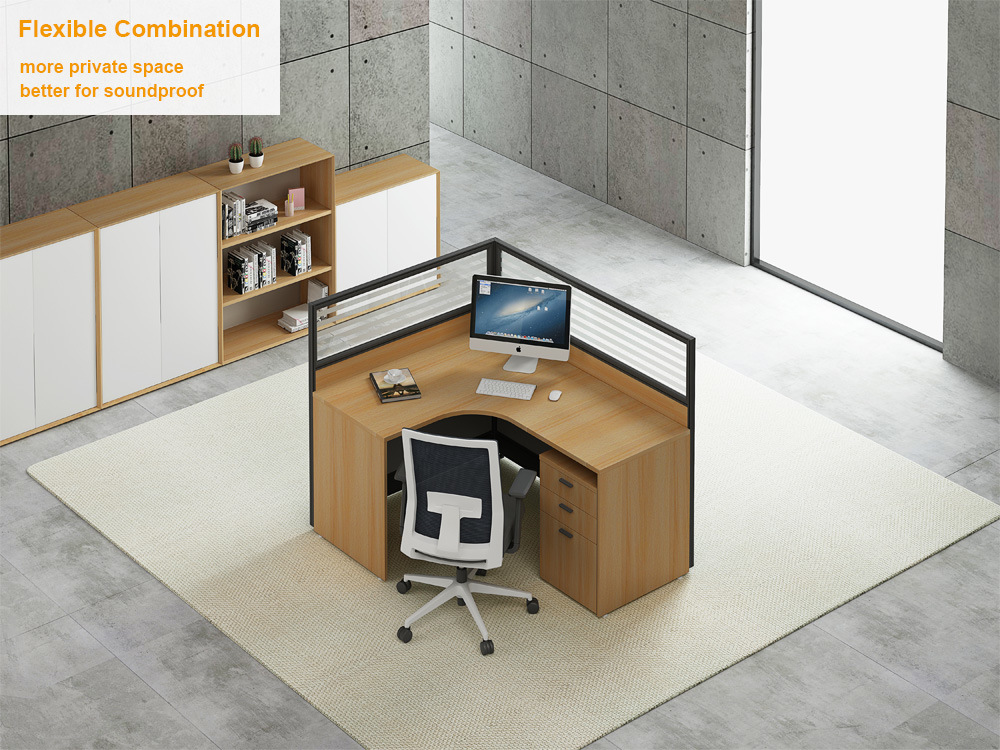 Brand New Workstation Modern L Shape Partition Table Wood Office Desk
