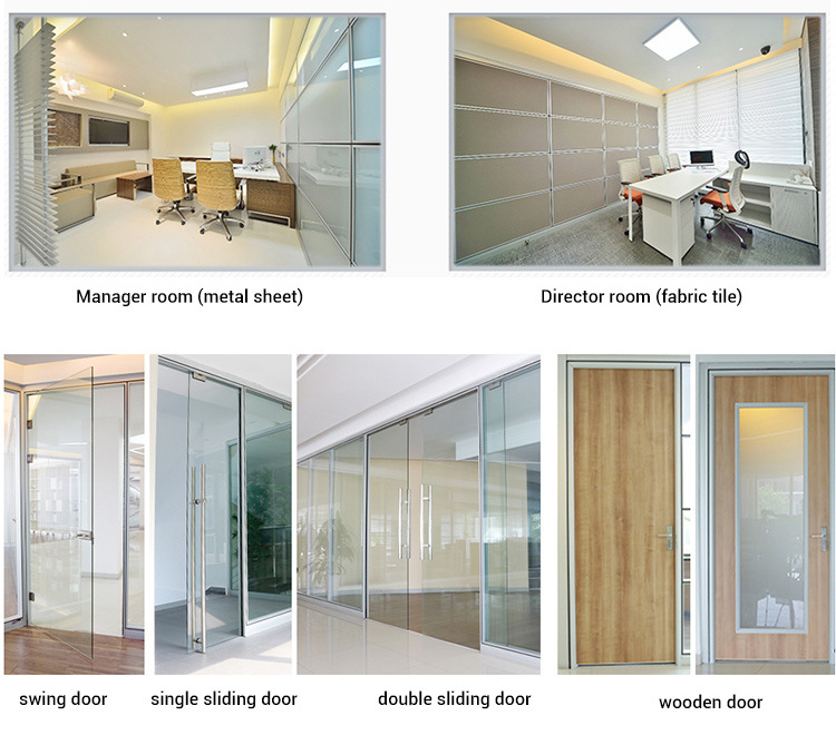 China Supplier Soundproof Office Cubicle Glass Partition with Blinds