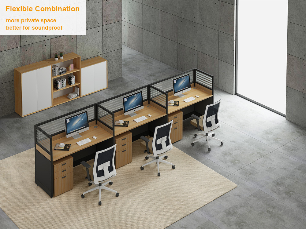 Coworking Spaces 3 Person Workstable Office Furniture Cubicle Desks