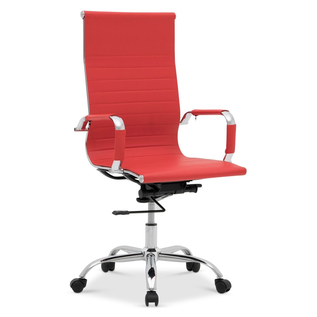 Ergonomic PU Leather Office Executive Computer Desk Chair in Red