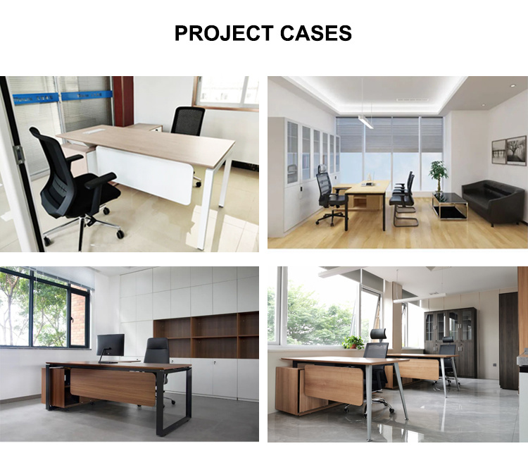 Factory Direct Sale Executive Luxury L Shape Office Table Metal Leg Manager Desk
