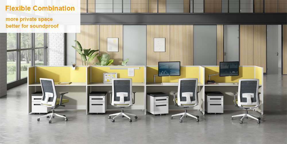 Factory Wholesale Call Center Workstations 4 Seats Private Office Cubicle Partition