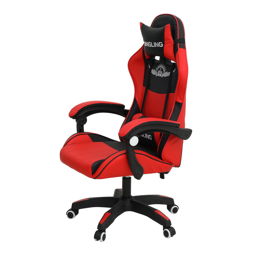 Gaming Chair Made of Fabric with Footrest