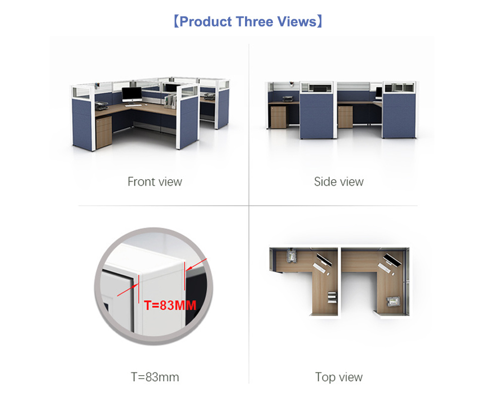 Latest Modular Office Desk Aluminium Workstation Profile Cubicle Partition