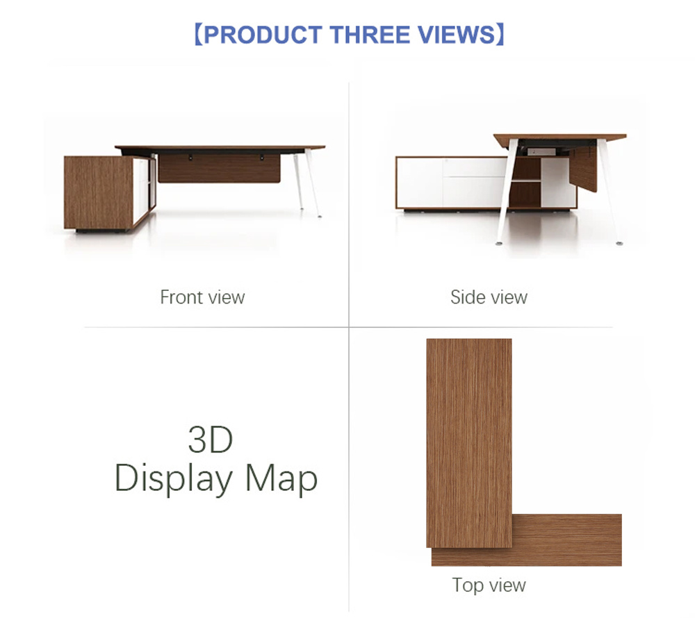 MFC L-Shaped Office Desk Modern Executive Office Furniture Wooden Manager Desk