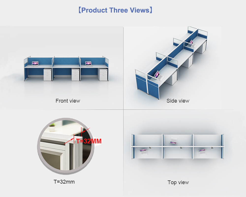 Multi Person Aluminum Office Furniture Glass Partition Modern Call Center Cubicles