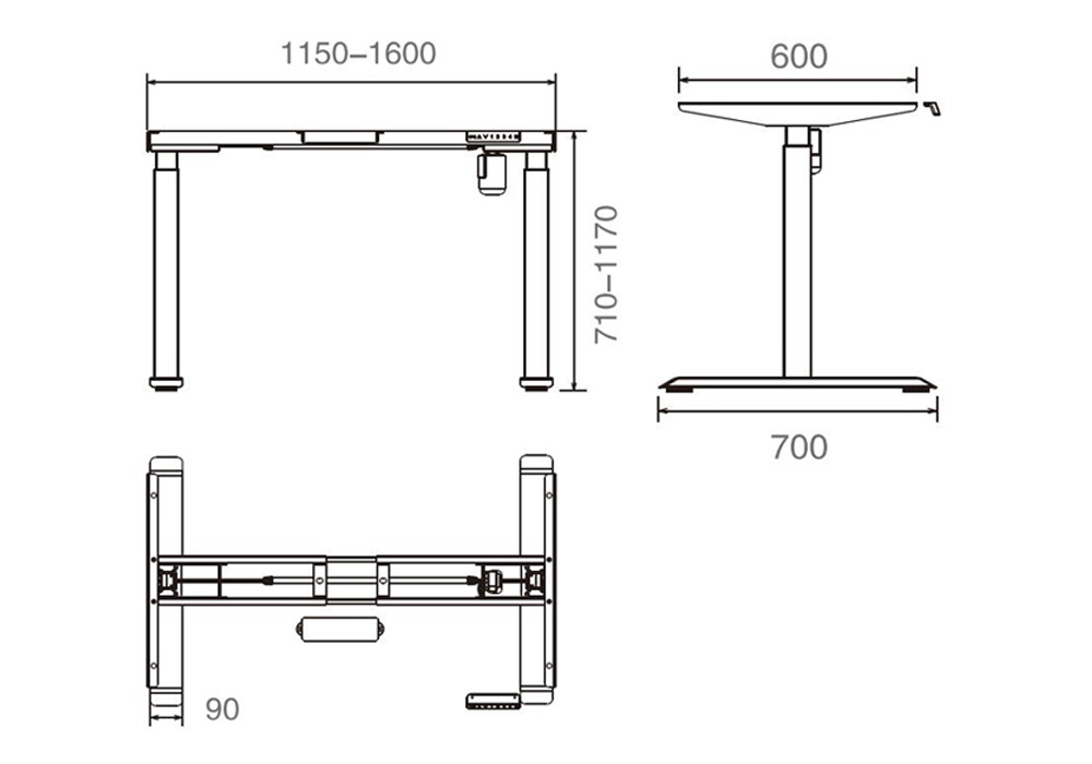 Popular Intelligent Height Adjustable Desk High Quality Grey Modern Electric Lift Desk