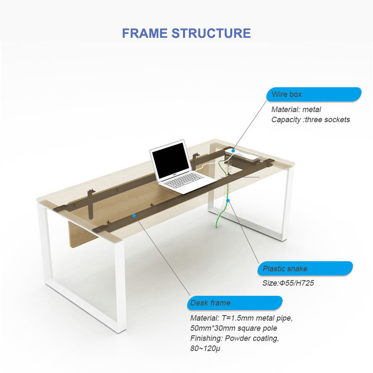 Space Saving Furniture Melamine Executive Table Modern Minimalist Office Desk