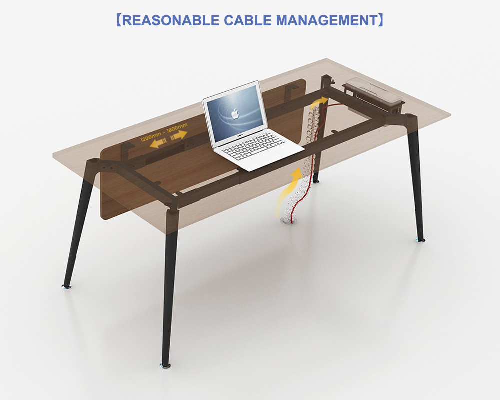 Wholesale MFC Office Table Simple Design Aluminum Legs Modern Small Desk