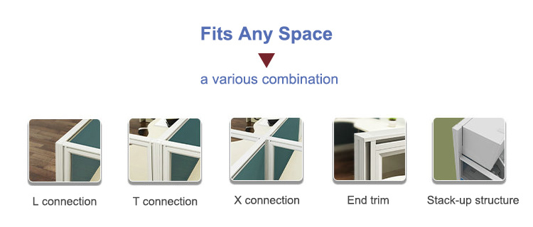 Commercial System Desk Aluminum Frame Office Workstation Modern Cubicle Partition