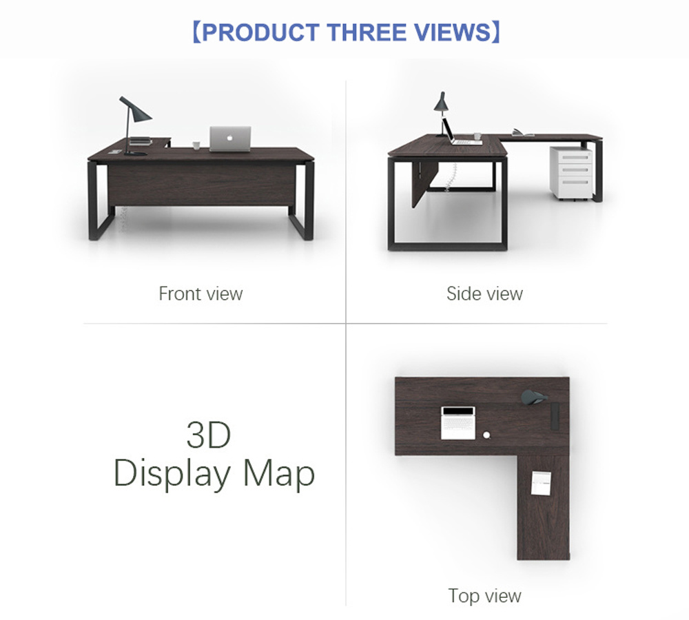 Factory Direct Simple Design Executive Desk Metal Leg Modern Manager Table