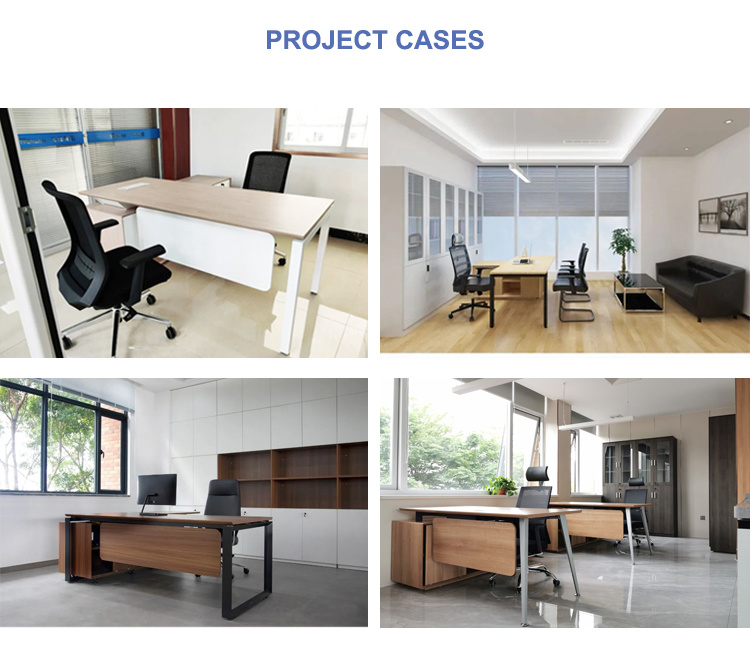 Factory Table Furniture Modern Secretary Desk Luxury L Shape Manager Desk with Side Cabinet