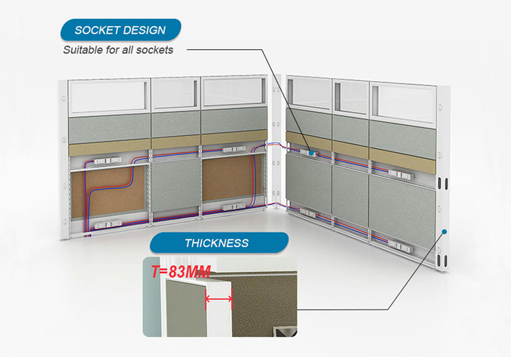 Latest Modular Office Desk Aluminium Workstation Profile Cubicle Partition