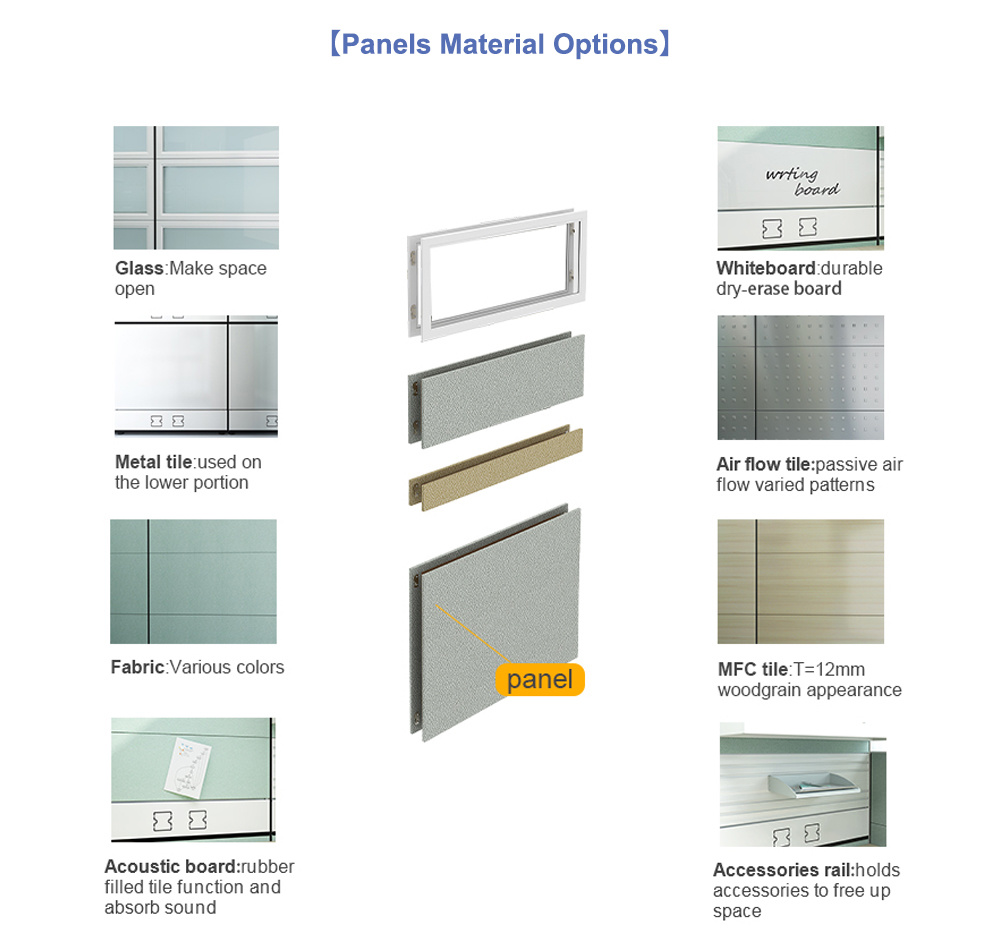 American Aluminium Office Furniture Desk Modular Partition Cubicle Workstation