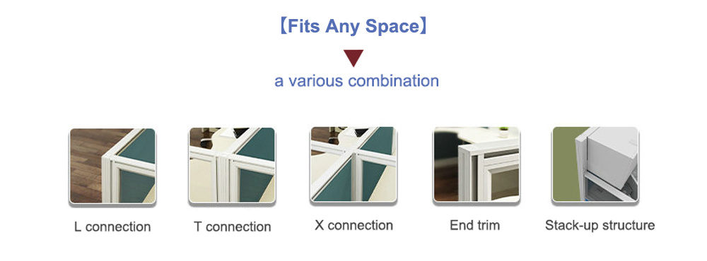 American Aluminium Office Furniture Desk Modular Partition Cubicle Workstation