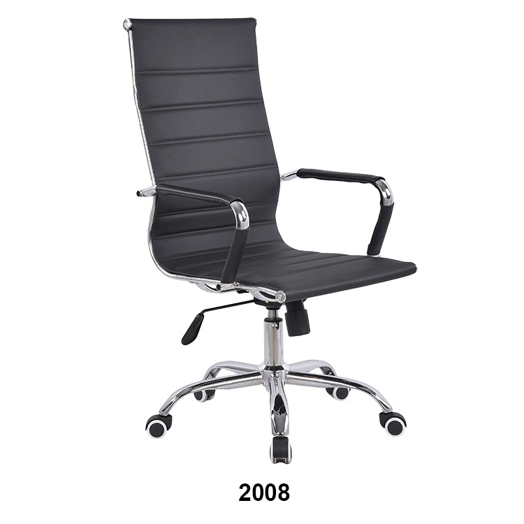 MID Back White Vinyl Conference Chair