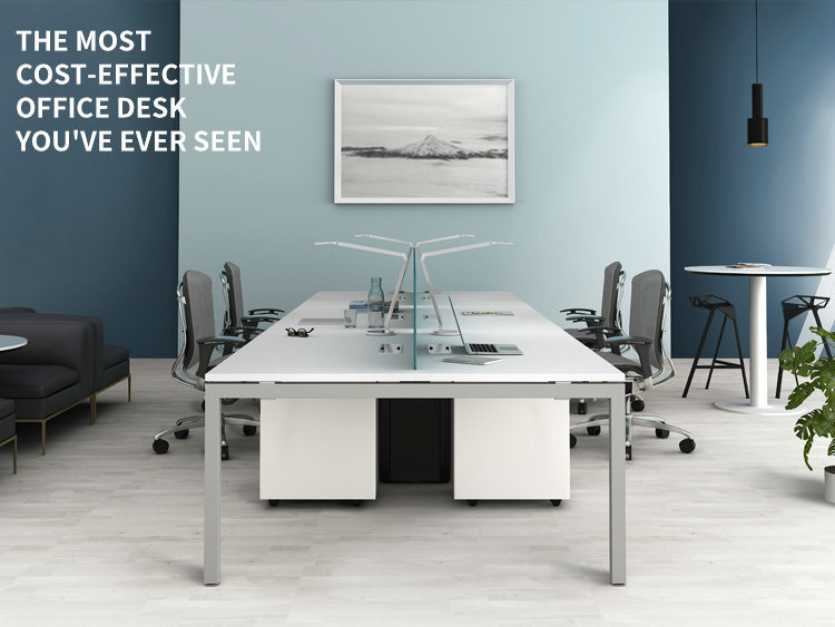 Commercial Workstation Modern 6 Person Melamine Desk Office Furniture