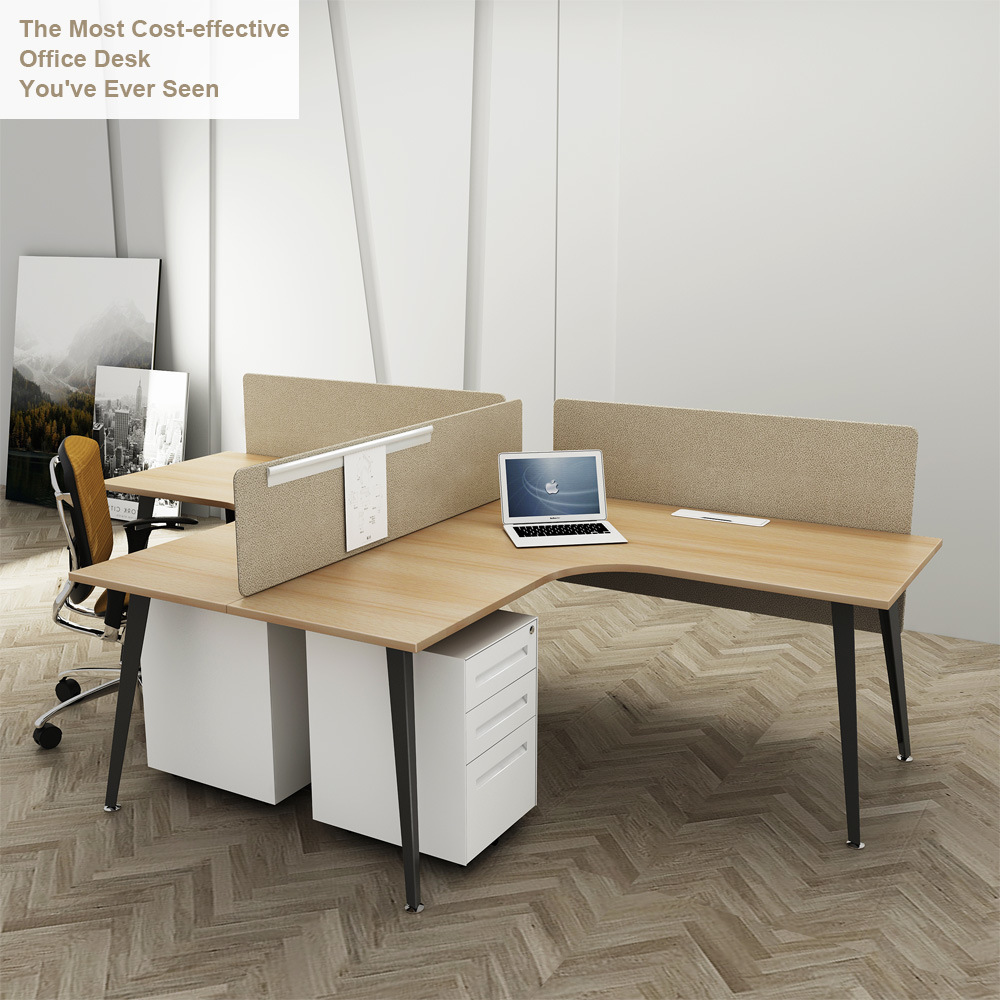 Bench Desk Modern L Shaped Table 2 Seater Office Workstation