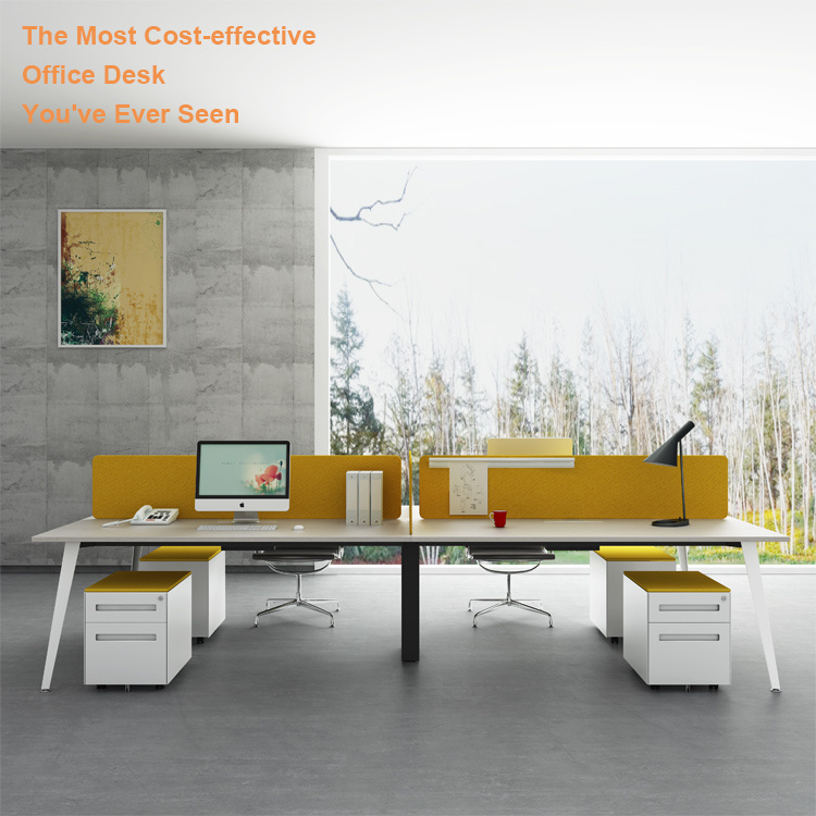 China Wholesale Modular Melamine Office Table Modern Workstation Desk for 4 Persons