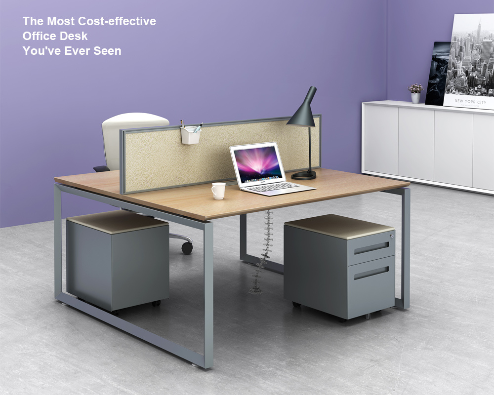 Commercial Workstation Metal Frame Desk Modern Office Table for 2 Persons