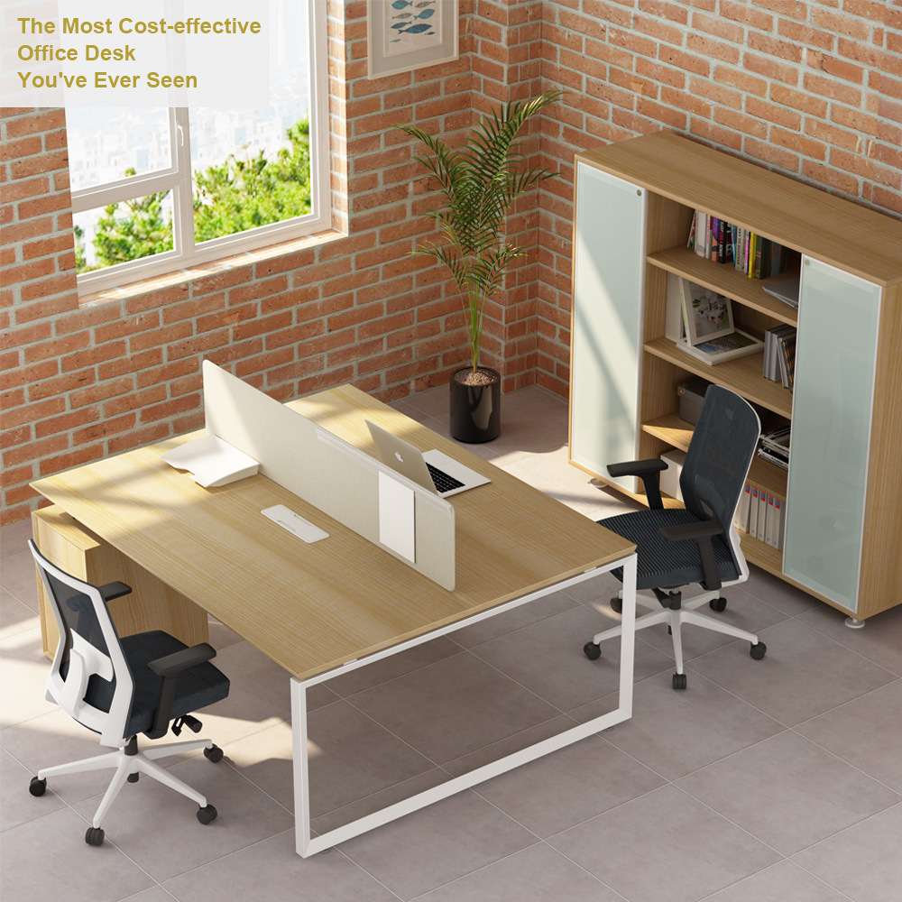 Factory Wholesale Wood Computer Table Desk Modern Office Workstation with Pedestal