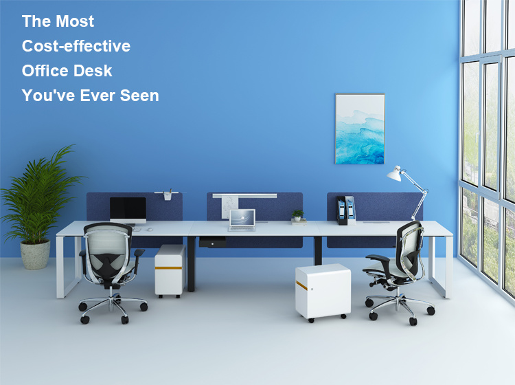 Foshan Manufacturer Office furniture White Workstation Table Modern 3 People Desk