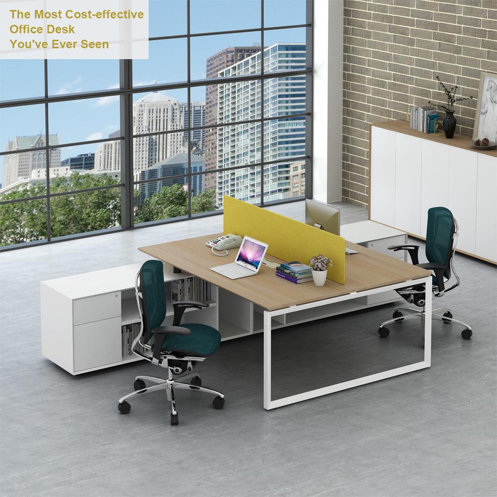 High End Office Furniture Modern 2 Person Table Wood Workstation Desk with Storage