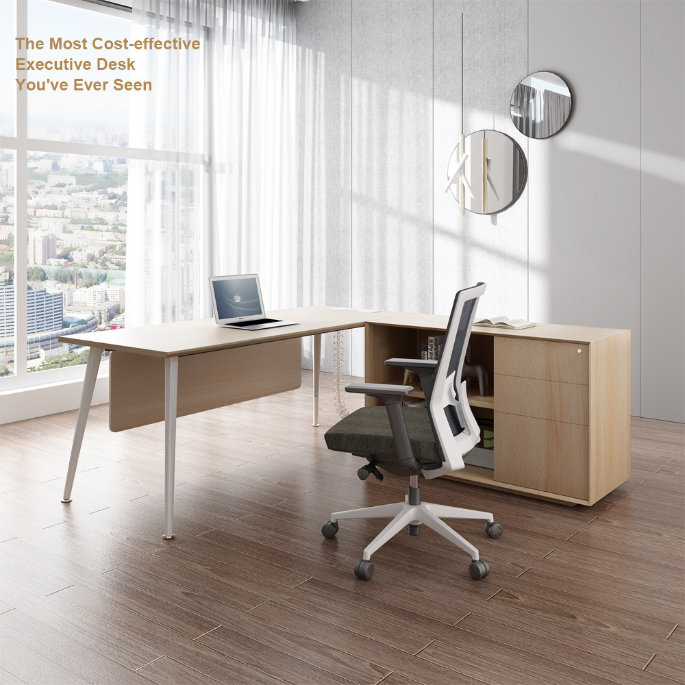 High Quality Melamine Executive Desks L Shaped Modern Director Manager Desk