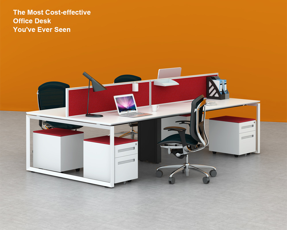 Workstation Furniture Wholesale Metal Legs Modern Office Desk for 4 People